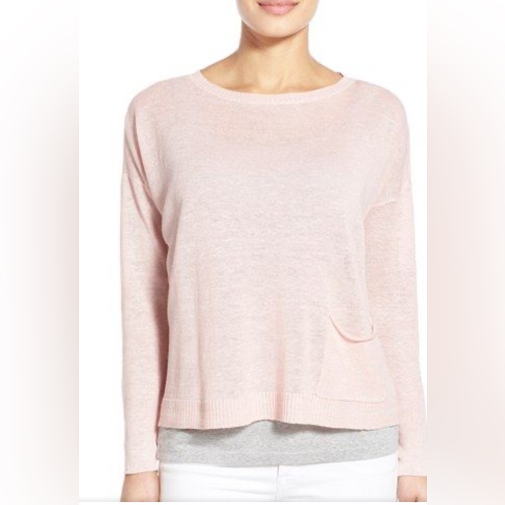 Eileen Fisher Organic Linen Bateau sweater/shirt top